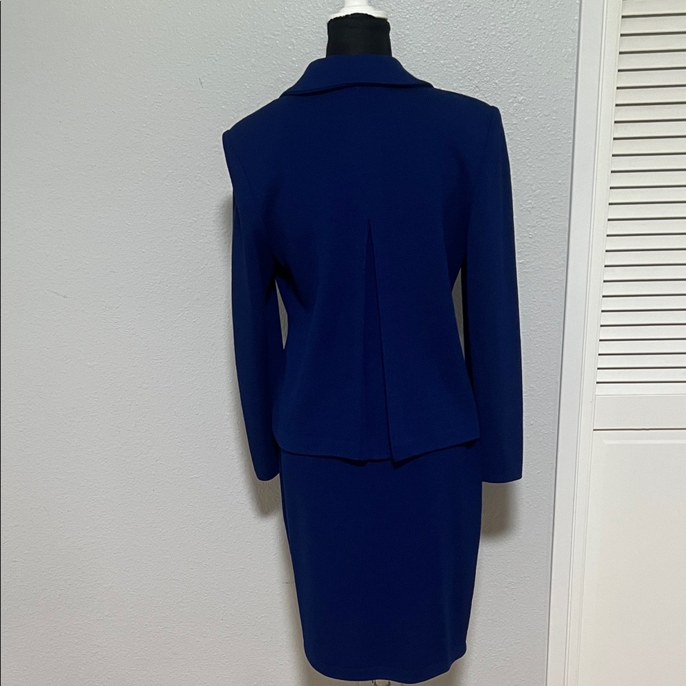 St. John Collection Vivid Blue Knit Suit – Skirt & Jacket - Picture 9 of 9